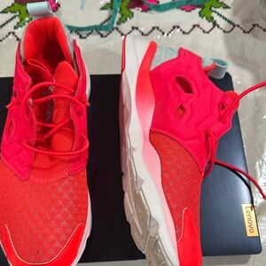 Vibrant Red/orange Reebok Athletic Sneakers